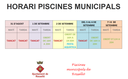 HORARI PISCINES MUNICIPALS. FINALS D'AGOST I SETEMBRE DE 2019